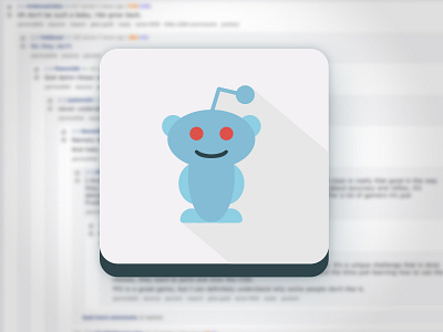 Flat Reddit rebound flat icon long shadow reddit