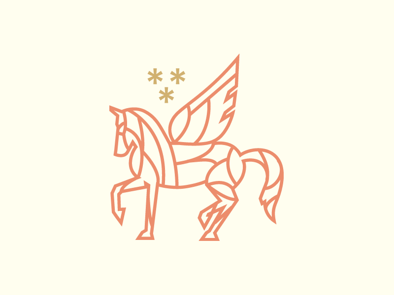 Telegraph Creative as a GIF alchemy brand gif identity illustration logo magic pegasus sentinel