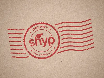 Sent With Shyp badge branding illustrator logo mail photoshop seal shyp stamp