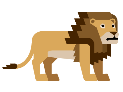 Jagged Little Lion big cat flat geometric illustration lion mane minimal vector