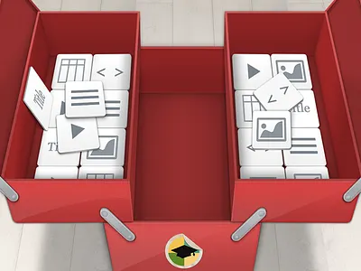 Toolbox box knobs metal red tool