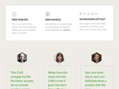 Best CMS Ever, features and testimonials cms testimonials