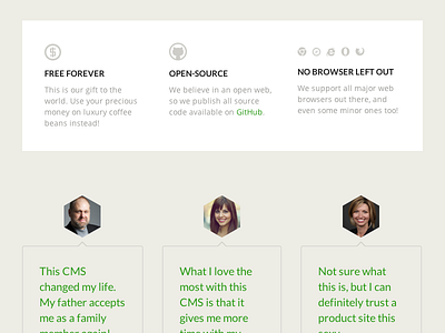Best CMS Ever, features and testimonials cms testimonials