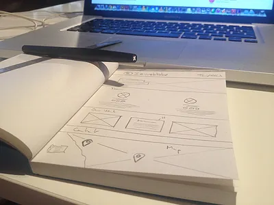 Mockup Zewebtobe onepage pen sketch template ui ux website wireframe