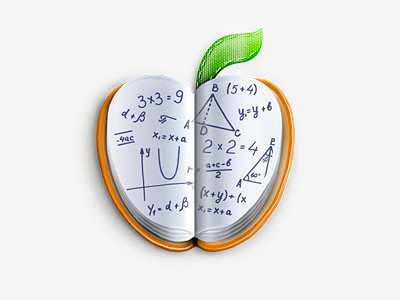 Book apple apple book geometric icon math