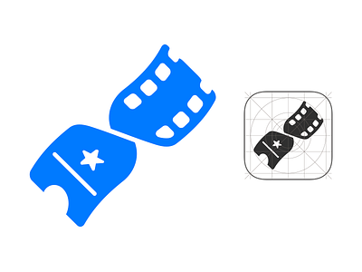 Movie Tickets app cinema cinemasapp film grid icon ios7 logo movie pictogram ticket
