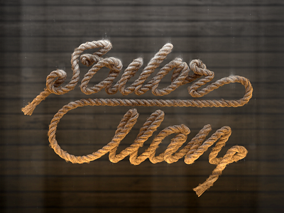 Sailor Man 3d illustration rope sailor typography