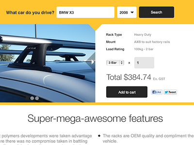Product listing - Shopping cart cart form grid input order price select yellow