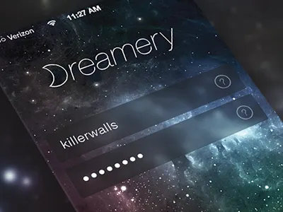 Dreamery: Login Concept blur gui ios 7 login space