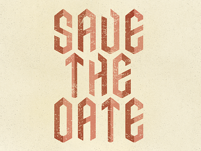 Fiddlesticks axe bright invitation save the date type typography wedding