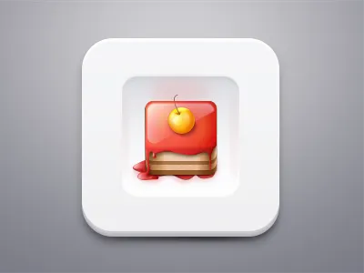 Sweet cake on plate cake cherry icon ios jem plate sweet