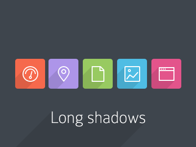 Long Shadows icons long shadow