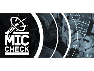 Mic Check Web Banner banner photography protest web design
