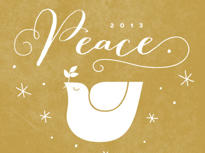 golden peace christmas dove holiday card illlustration peace