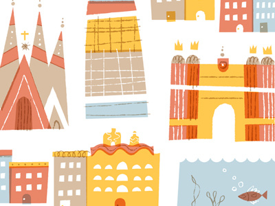 barcelona WIP architecture barcelona illustration sea