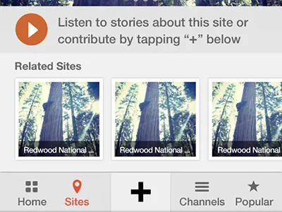 Smithsonian-Listen, Navigation, and Related Sites browse design fontello free throw mobile navigation user interface
