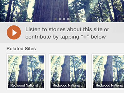 Smithsonian-Listen and Related Sites browse design free throw mobile navigation user interface