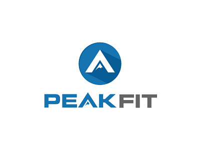 Peakfit fit fitness flat icon logo mountain peak