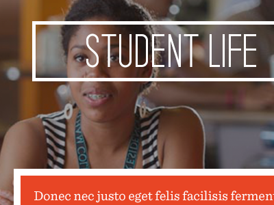 Student Life Header college header higher education typography