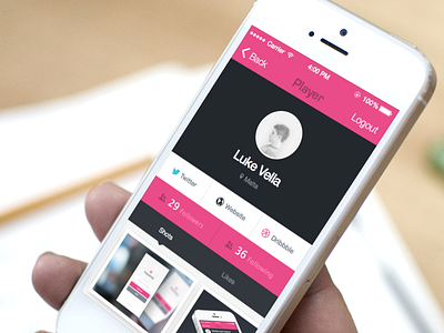 Freeshot Player Shot app dribbble flat freeshot ios profile