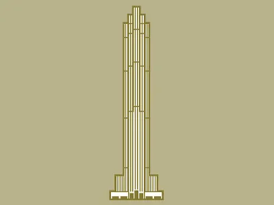 Rock Center 30rock building illustration new york nyc rockefeller skyscraper