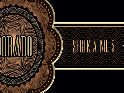 Dorado Cigar Label cigar cuban decorative gold guilloche illustration label smoke