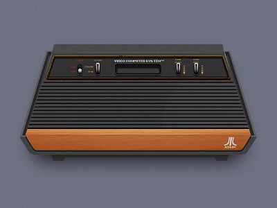 Atari 2600 atari commodore console game illustration retro