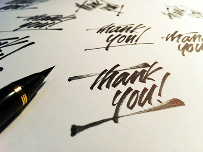 Thank You brushpen lettering logo matt vergotis typography verg