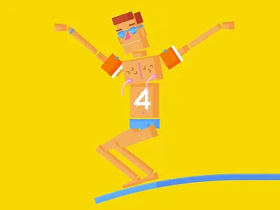 The long nipple'd Diver 4 arm bands diver long nippled nipples pool simple square swimming yellow