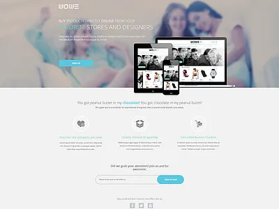 WOWE Landing Page campaign clean ecommerce flat input landing page minimal simple ui ux web webdesign