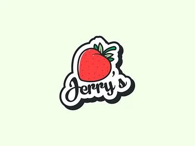 Jerry's Logo brand branding logo strawberry