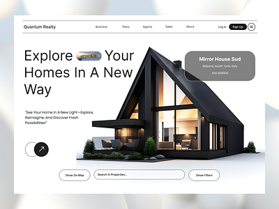 Quantum Realty 2025 design figma graphic design home house real estate trending typography ui ux