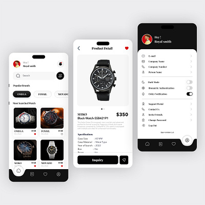 Watch App UI Design app branding ios minimilastic trending ui uiux ux watch