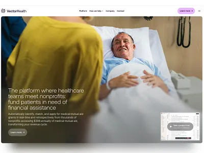 Landing Page Hero for Health Company company health hero landing page section tech