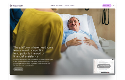 Landing Page Hero for Health Company company health hero landing page section tech