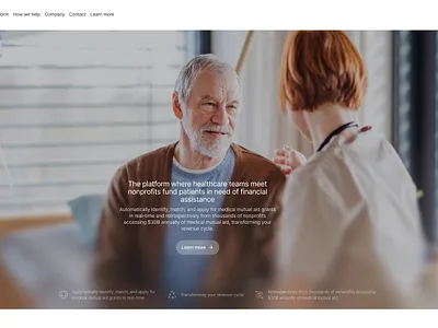 Landing Page Hero for Health Company company design health tech hero landing page section ui ux