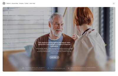 Landing Page Hero for Health Company company design health tech hero landing page section ui ux