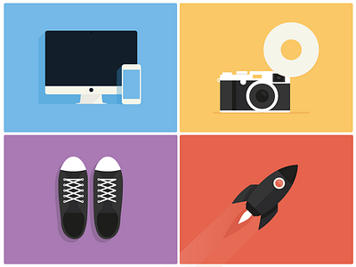 Flat Illustrations for Catalog #1 camera color design flat graphic icons illustration iphone mac photo