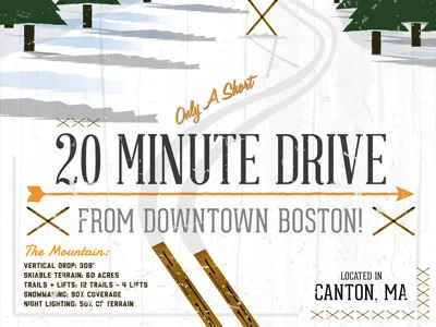 Ski Great Blue Hill (Bottom Half) poster