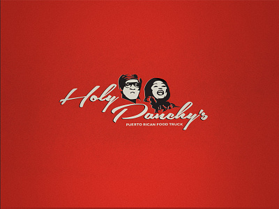 Holy Panchy S emblem food truck logo puerto rican puerto rico red type typography vintage