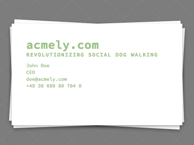 CSS Business Card css monospaced
