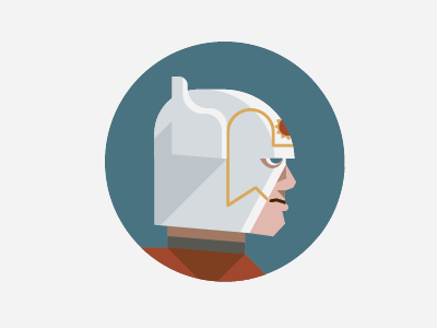 Orion dc comics flat geometrical headgear icon illustration minimalist muted orion profile