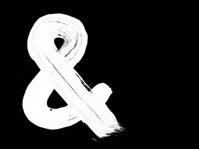 Brush & Strokes ampersand and black and white brush paint