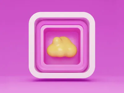 Cloud iPhone / iPad icon 3d cinema 4d icon ipad iphone mac model photoshop pink render vray yellow