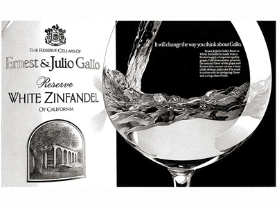 Gallo Wine advertising beverage food illustration pen ink stipple