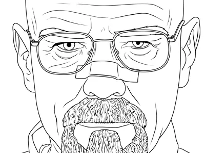 Walter White, yoh! bad breaking character design digital fanart vector walter white