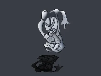 Faceless face figure grey hands man photoshop shadow wacom