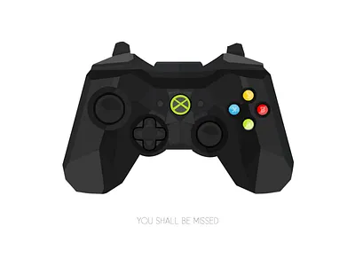 Low-poly 360 controller 360 controller dribbble flat illustration marib microsoft xbox xbox360
