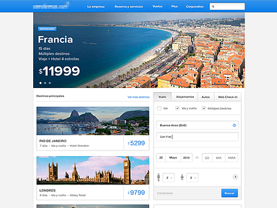 Airline website airline blue header form interface london promotions redesign rio de janeiro travel ui ux website