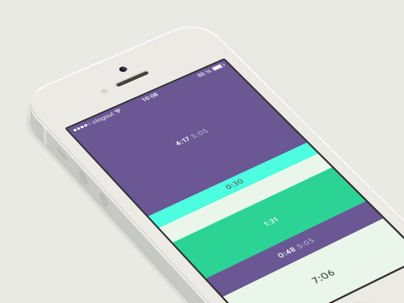 Clogout - Walkthrough Animation after effects animation clock flat gesture gif ios 7 minimal project management simple time tracking timeline